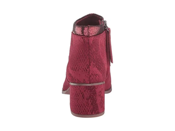 Toms - Women's Loren Burgundy Suede Textile Snake Booties