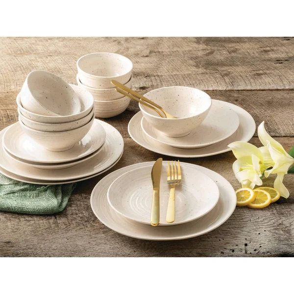Sango Dinnerware Set - 16 Piece, Siterra White