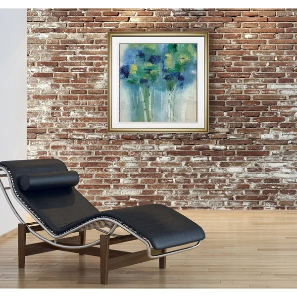 Birch in Blues -Framed Giclee Print - 32x32