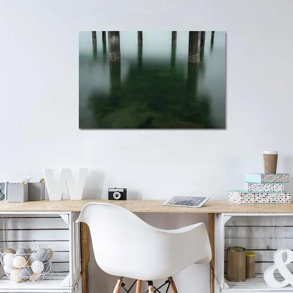 Simple Green Canvas Artwork Print by Louis Ruth ( scenic & landscapes > Nautical Art > Docks & piers art)