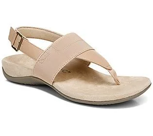 Vionic Adjustable T Strap Sandals - Danita - Size 9-1/2 Wide, Macaroon