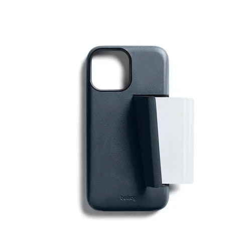 Bellroy iPhone 13 Case with Card Holder, Leather Phone Wallet, Basalt