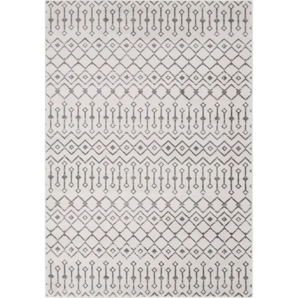Unique Loom Moroccan Trellis White 8 ft. x 11 ft. Area Rug