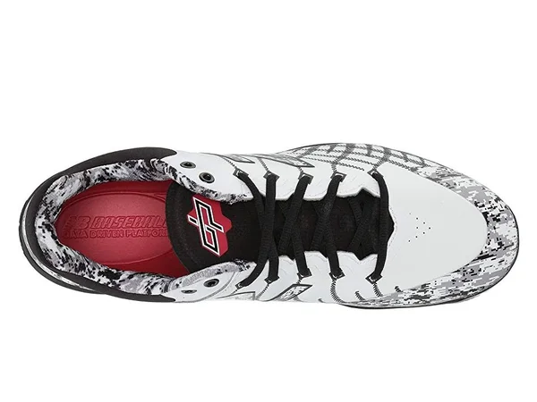 New Balance Men's 4040v5 Low Metal Baseball Cleats in White/Camo (8.5)