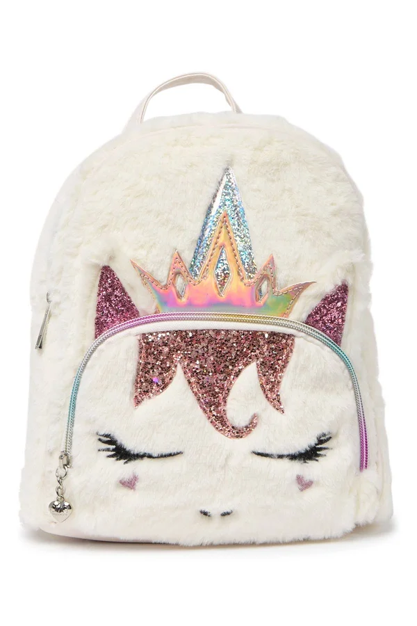OMG! Accessories Queen Miss Gwen Plush Unicorn Mini Backpack - White