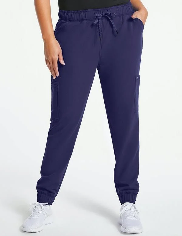 Jaanuu Women's Navy Women's Mesh-Enhanced Jogger Scrub Pant