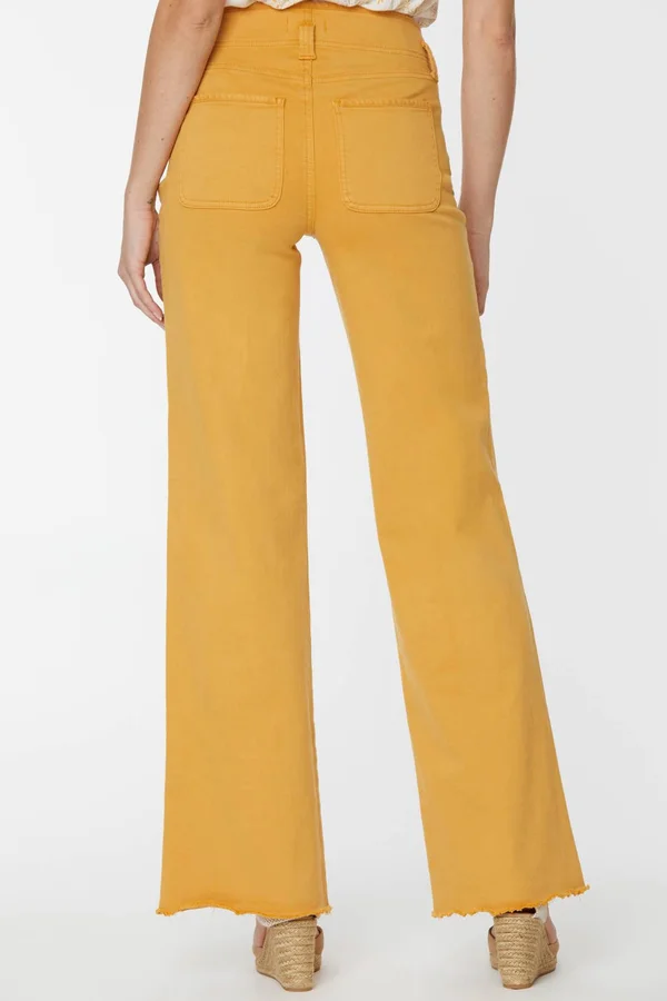 Nydj Teresa Wide-Leg Frayed-Hem Jeans - Golden Blossom
