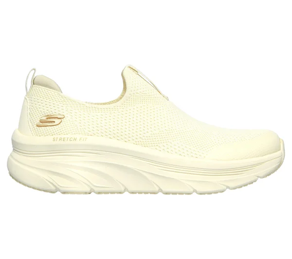 Skechers Women's Relaxed Fit: D&Lux Walker - Quick Upgrade Slip-On Walking Shoes - Off White, 7.5