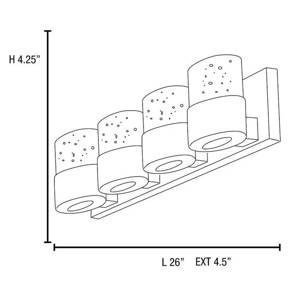 Access Lighting Bubbles LED 4 Light Bath/Vanity - Chrome - 23928LEDDLP-CH-CLR