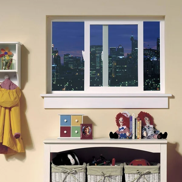 JELD-WEN CX2096 59.5 in. x 35.5 in. V-4500 Series White Vinyl Right-Handed Sliding Window with Fiberglass Mesh Screen