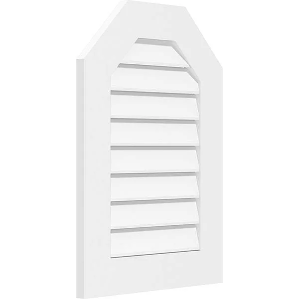 Ekena Millwork GVPOT26X4201SF 26x22W x 42x22H Octagonal Top Surface Mount PVC Gable Vent: Functional, w/ 3-1/2x22W x 1x22P Stand