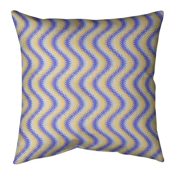 Wavy Stripes Throw Pillow - 16 x 16 - Pink Blue & Purple - Faux Suede