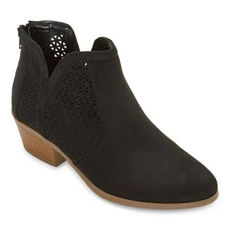 A.N.A Womens Lakewood Block Heel Booties, 9 Medium, Black