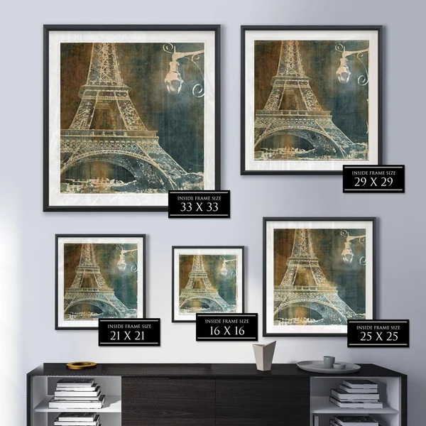 Nighttime Paris -Framed Giclee Print - 16x16