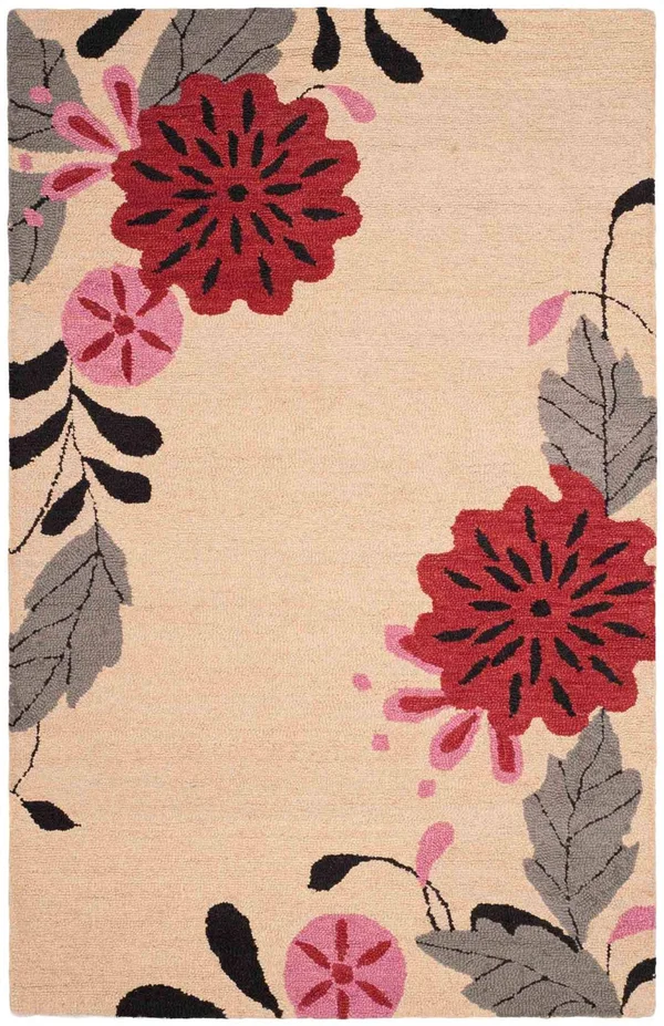 Martha Stewart by Safavieh Picture Block Floral Rug - 8' x 10' - Ivory