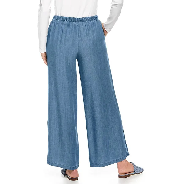 Plus Size Women's Enclave Wide Leg Pants, UPF 50+ Pants For Women, Blue