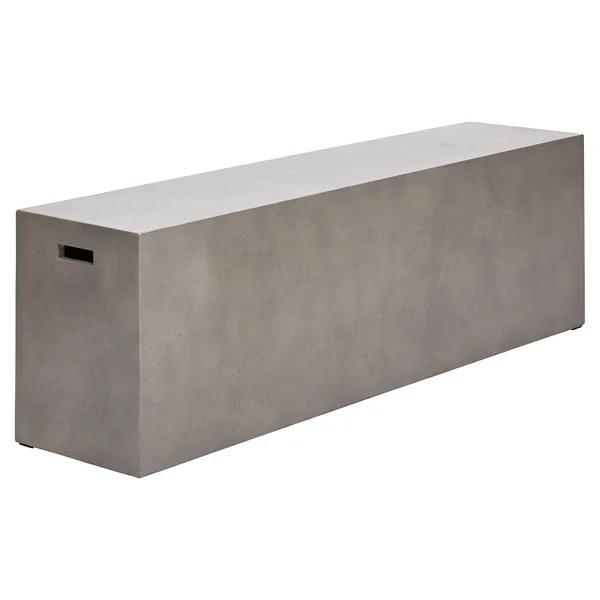 Lydia Modern Classic Grey Concrete Outdoor Bench - Dark Grey, Stone/Concrete, Kathy Kuo Home