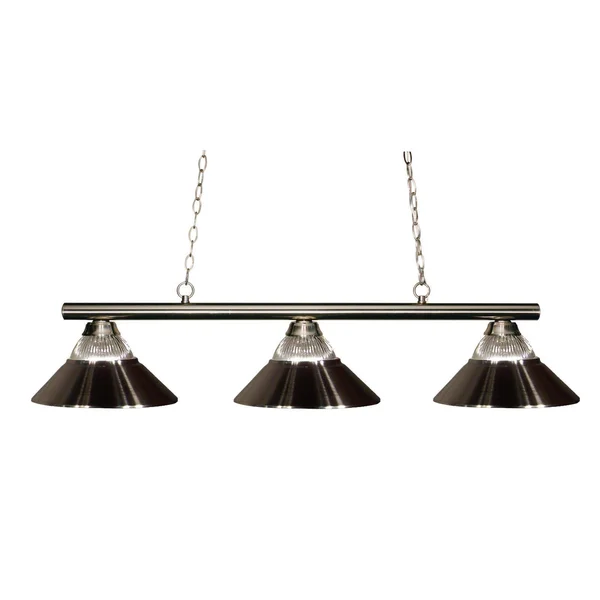 Avery Home Lighting Sharp Shooter Nickel 3-Light Billiard Light Fixture - Sharp Shooter Brushed Nickel 3 Light Billiard