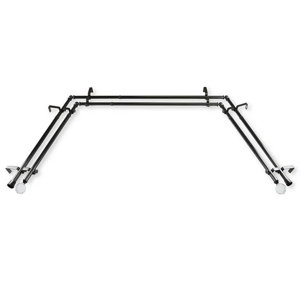 Rod Desyne Faceted Double Bay Window Rod - Black
