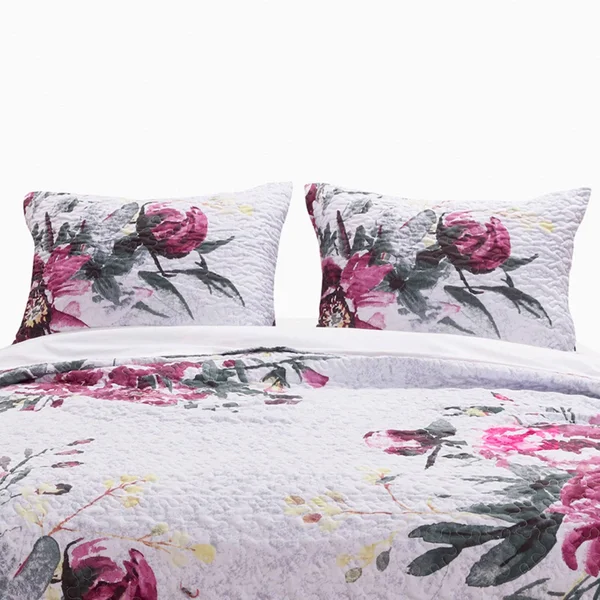 Greenland Home Fashions Rose Touch 3-Piece King Quilt Set