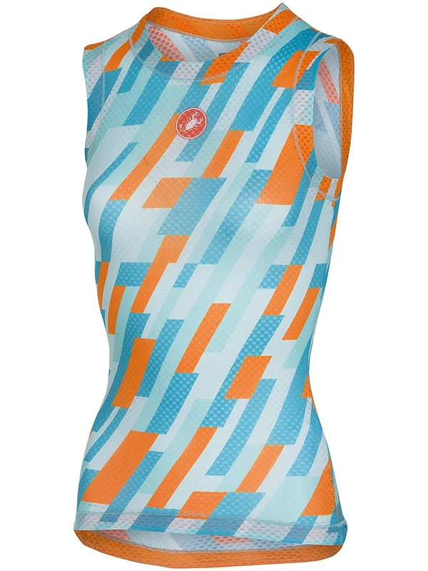 Castelli Pro Mesh Sleeveless Women Blue-Orange Layer Base