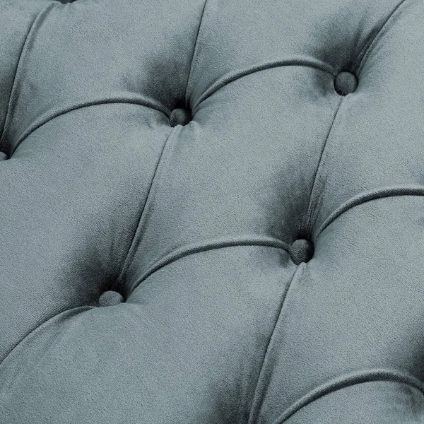 Inspired Home Louis Velvet X-Leg Ottoman – Slate Blue