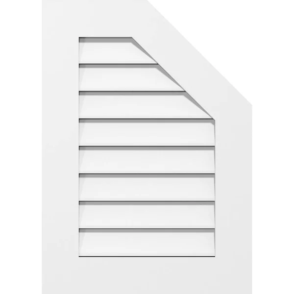 Ekena Millwork GVPOR20X3201SF 20x22W x 32x22H Half Octagon Top Right Surface Mount PVC Gable Vent: Functional - w/ 3-1/2x22W x 1x