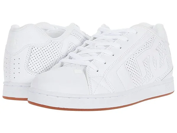 DC Mens Net Leather Padded Skate Shoes, Men's, Size: 9D, White