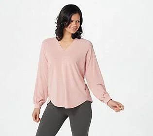 Anybody SeaWool Jersey Pullover - Size Medium, Hthr Misty Rose