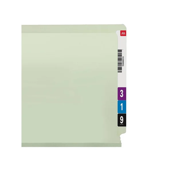 Smead 3x22 Expansion Folder, Two Fasteners, End Tab, Letter, Gray Green, 25/Box