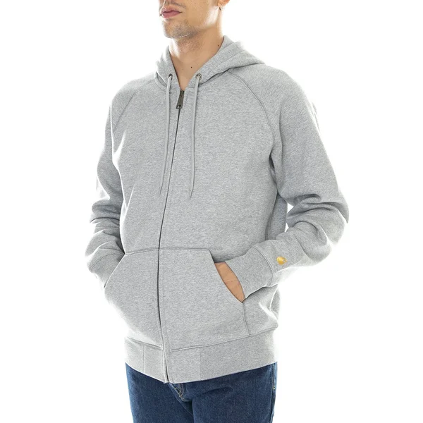 Carhartt WIP Hooded Chase Jacket - Grey Heather, Gold - M - Men