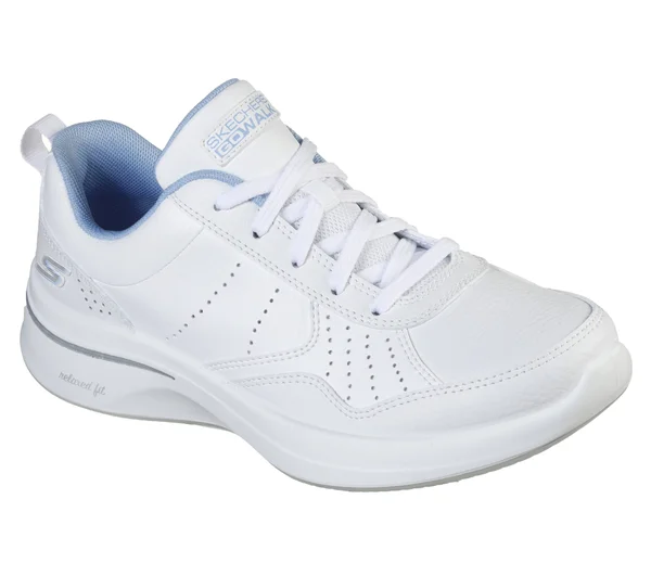 Skechers Women's GOwalk Steady Sneaker, White/Blue