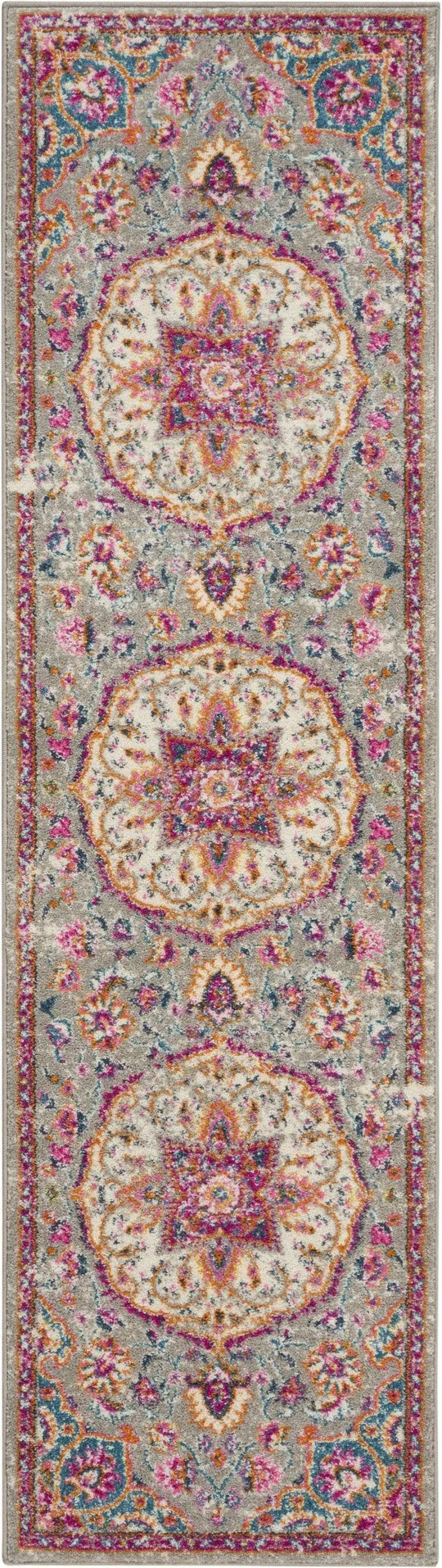 Nourison Passion PSN22 Area Rug - Grey/Multi, 8& Round