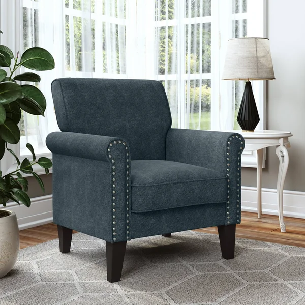 Copper Grove Herve Rolled Arm Chair - Bark Brown Chenille
