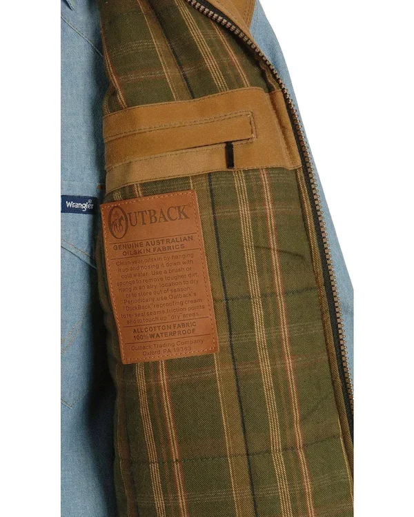 Outback Men's Trading Oilskin Sawbuck Vest, Tan, XL