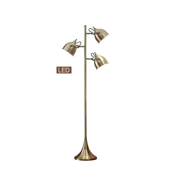 Artiva USA Caprice 64 in. Antique Satin Brass LED Tree Floor Lamp