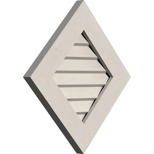 Ekena Millwork GVWDI16X1602SDPWR 16x22W x 16x22H Diamond Gable Vent (22 3/8x22W x 22 3/8x22H Frame Size): Primed, Non-Functional