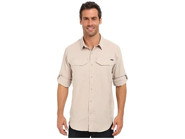 Columbia Men's Silver Ridge Lite Button Up Long Sleeve Shirt, Size: XL, Fossil