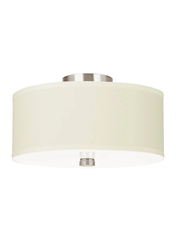 Sea Gull Lighting Dayna 2-Light Semi Flush Convertible Brushed Nickel