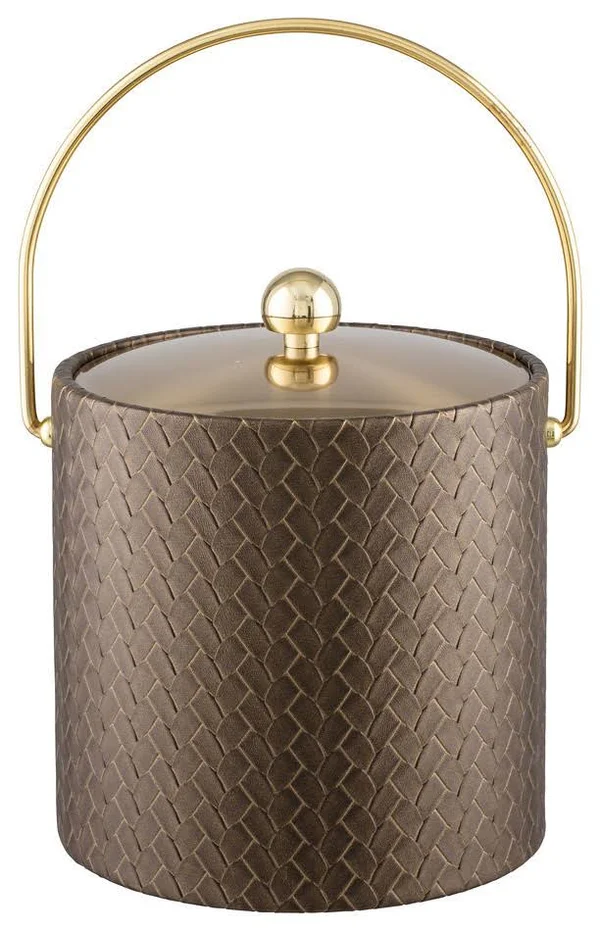 Kraftware San Remo Antique Gold 3 qt Ice Bucket w/ Bale Handle & Metal