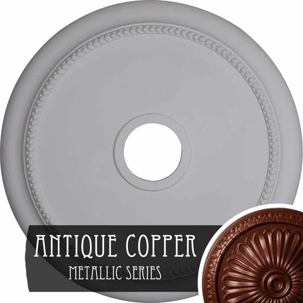 24 1/8x22OD x 4 3/8x22ID x 2 1/4x22P Crendon Ceiling Medallion (Fits Canopies Up to 4 3/8x22), Hand-Painted Painted Turtle Crack