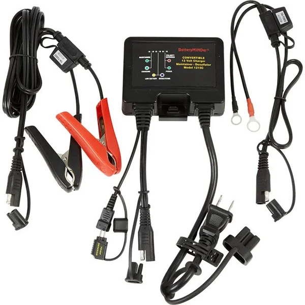 BatteryMINDer 1215C: 12 Volt-1.5 Amp Convertible Multi-Use On-Board - Benchtop Battery Charger, Battery Maintainer, and Battery D