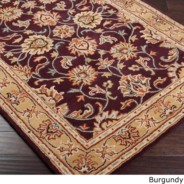 Hand-Tufted Nia Traditional Wool Area Rug (5& x 8&) Blue Beige