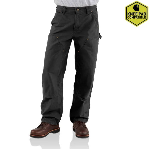 Carhartt Men's Duck Double Front Work Dungaree - B136, Black