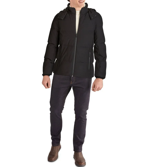 Cole Haan Hooded Down Zip Front Puffer Jacket - XL