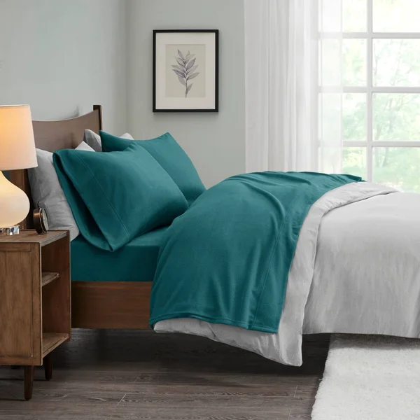Porch & den Herron Microfleece Bed Sheet Set - Full - Ivory