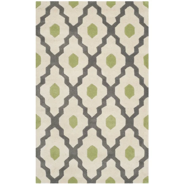 Safavieh 3& x 5& Chatham CHT748D Ivory, Dark Grey Rug