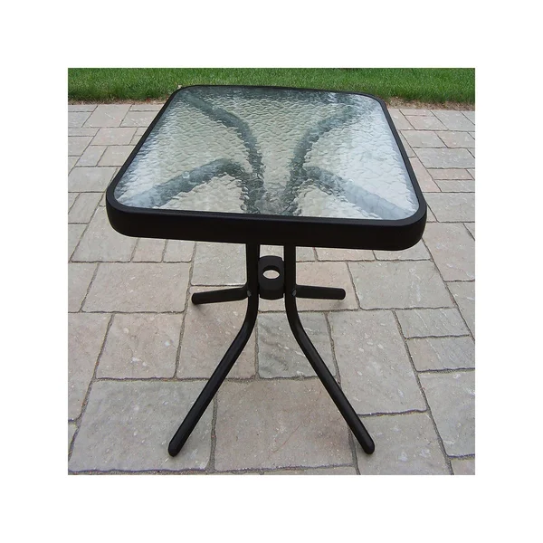 Oakland Living 20x22 Glass Top Side Table
