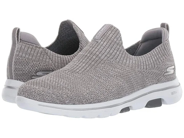 Skechers Women's GOwalk 5 Trendy Slip on Sneaker - Gray