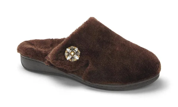 Vionic Gemma Luxe Orthotic Support Slipper Dark Brown - 7